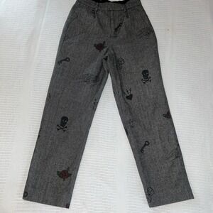 Teddy Fresh Grey Herringbone Wool Blend Pants 26/28 Punk Steampunk Doodle